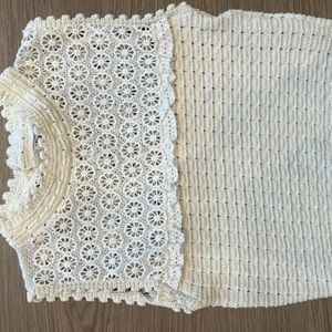 Zara Crochet Knit Top. Size small. Beige color.